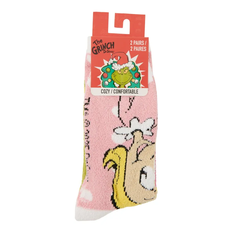 Women's Licensed Grinch Cozy Socks, 2-Pack sold by Giant Tiger