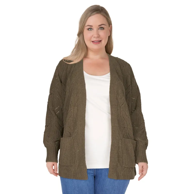 mySTYLE Women's Plus Chenille Cardigan sold by Giant Tiger