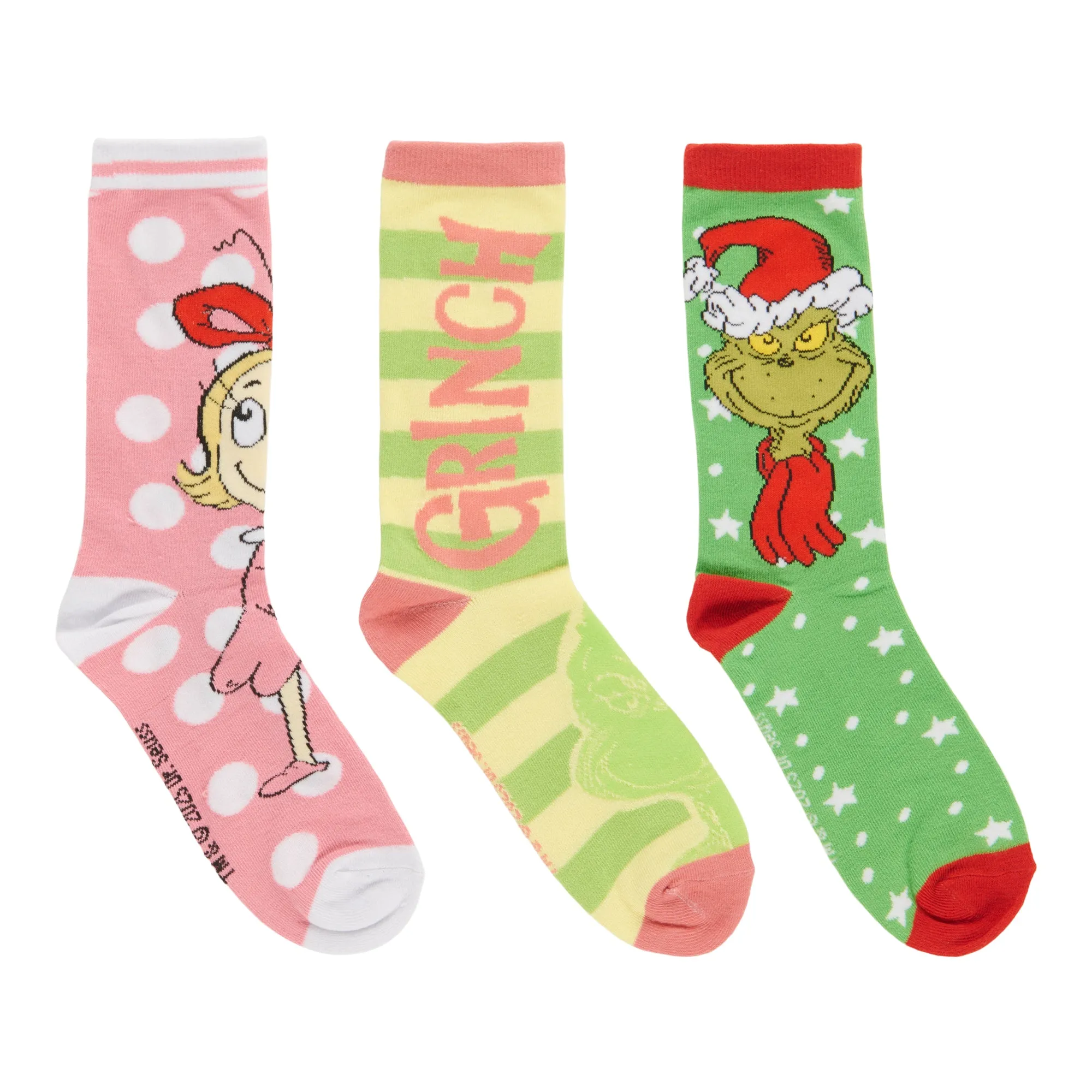 Women's Licensed Grinch Crew Socks, 3-Pack sold by Giant Tiger
