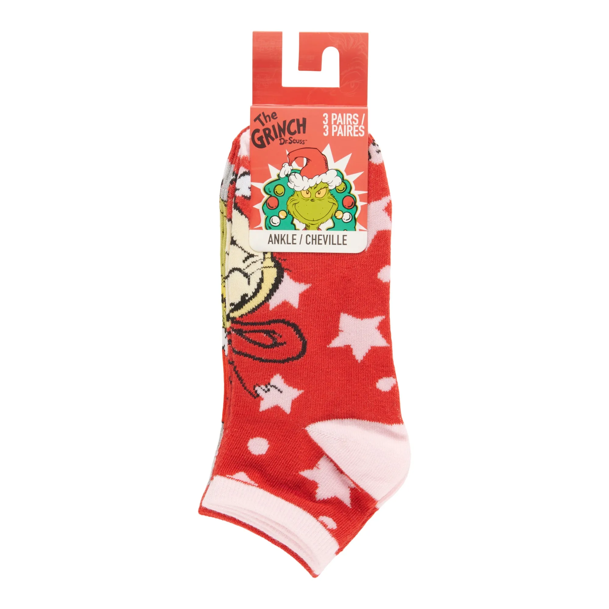 Women's Licensed Grinch Ankle Socks, 3-Pack sold by Giant Tiger product image thumbnail 3