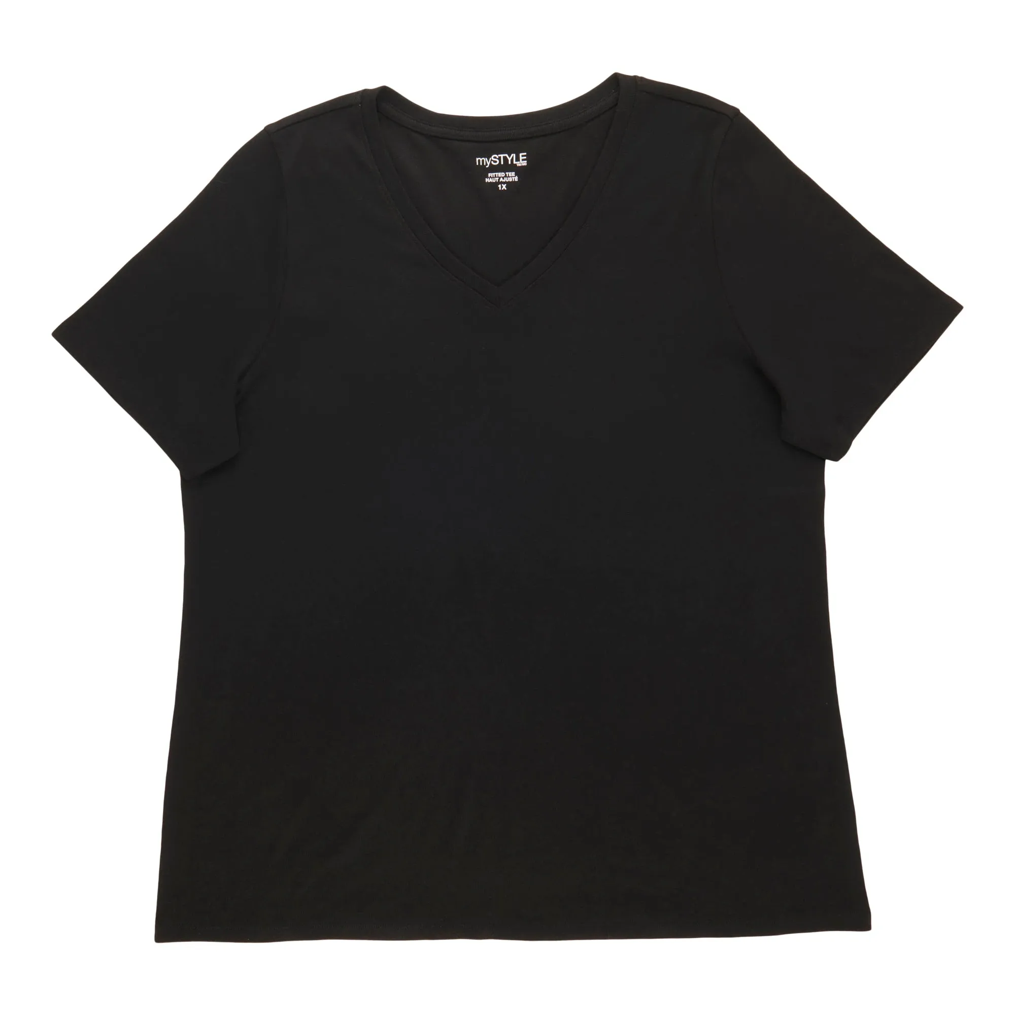 mySTYLE Women's Plus Fitted V-Neck Tee sold by Giant Tiger