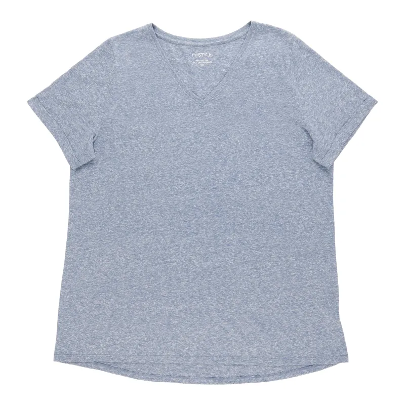 mySTYLE Women's Plus Relaxed V-Neck Tee sold by Giant Tiger
