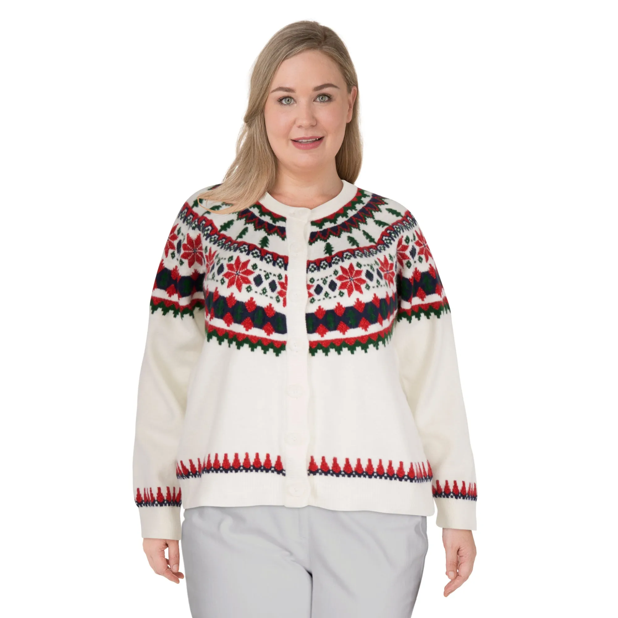 Comfy Cozy Women's Plus Christmas Cardigan sold by Giant Tiger
