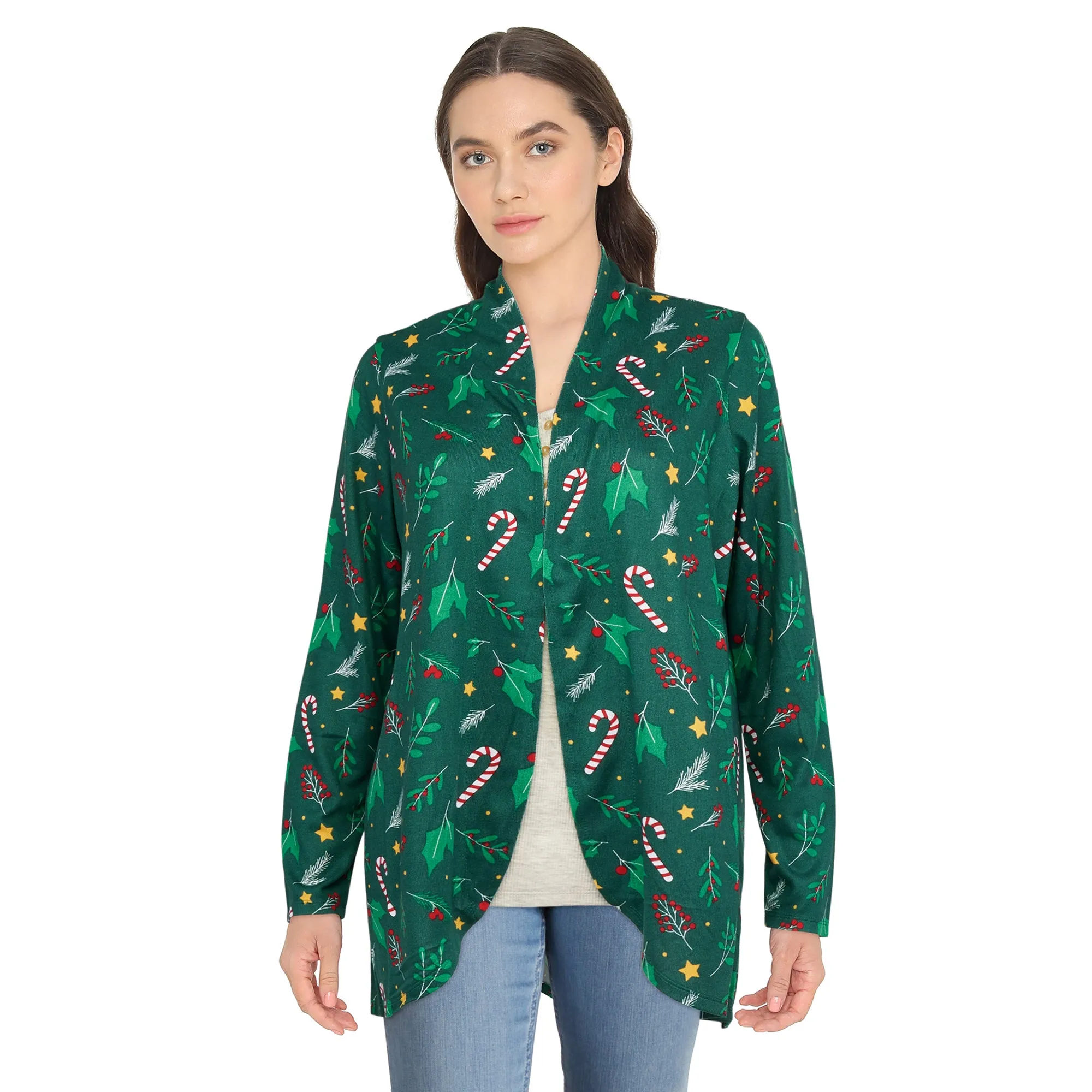 Comfy Cozy Women's Open Front Christmas Cardigan sold by Giant Tiger