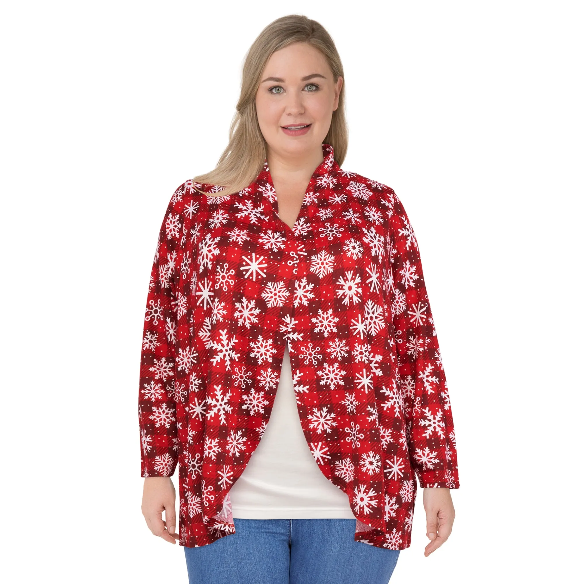 Comfy Cozy Women's Plus Open Front Christmas Cardigan sold by Giant Tiger product image thumbnail 3