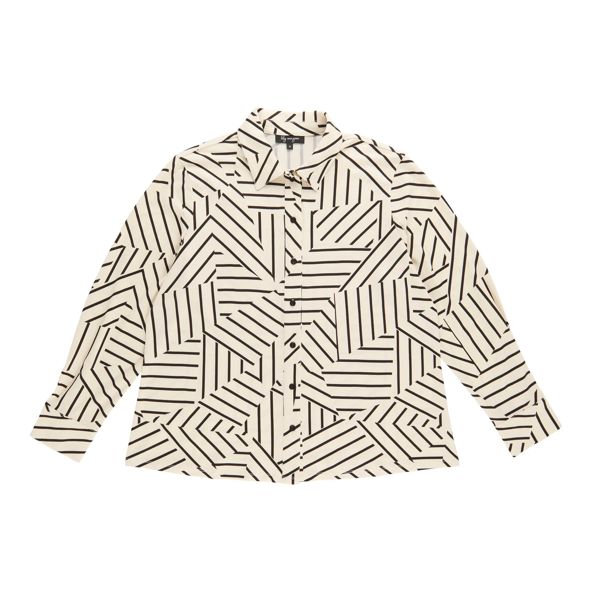 lily morgan Women's Plus Long Sleeve Collared Blouse sold by Giant Tiger product image thumbnail 2