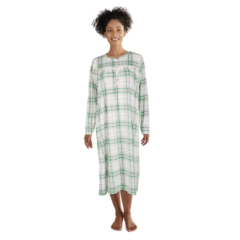 Carisma Women's Velour Henley Nightgown made by Giant Tiger