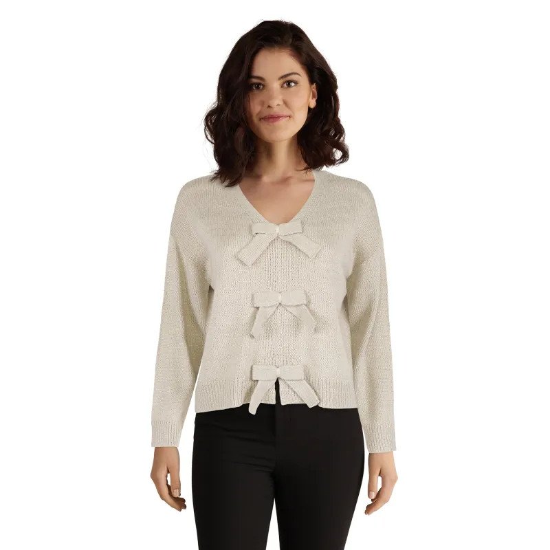 lily morgan Women's Solid Bow Cardigan sold by Giant Tiger