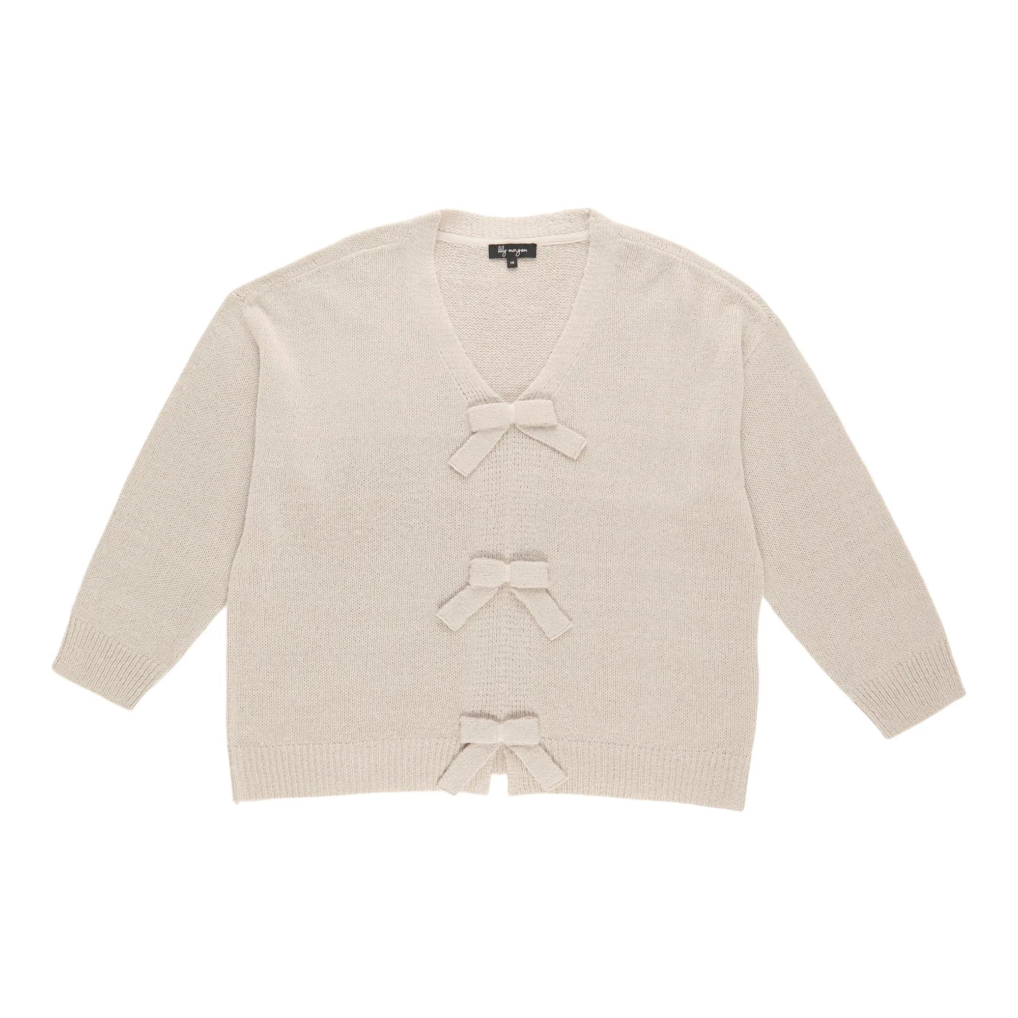 lily morgan Women's Plus Solid Bow Cardigan sold by Giant Tiger