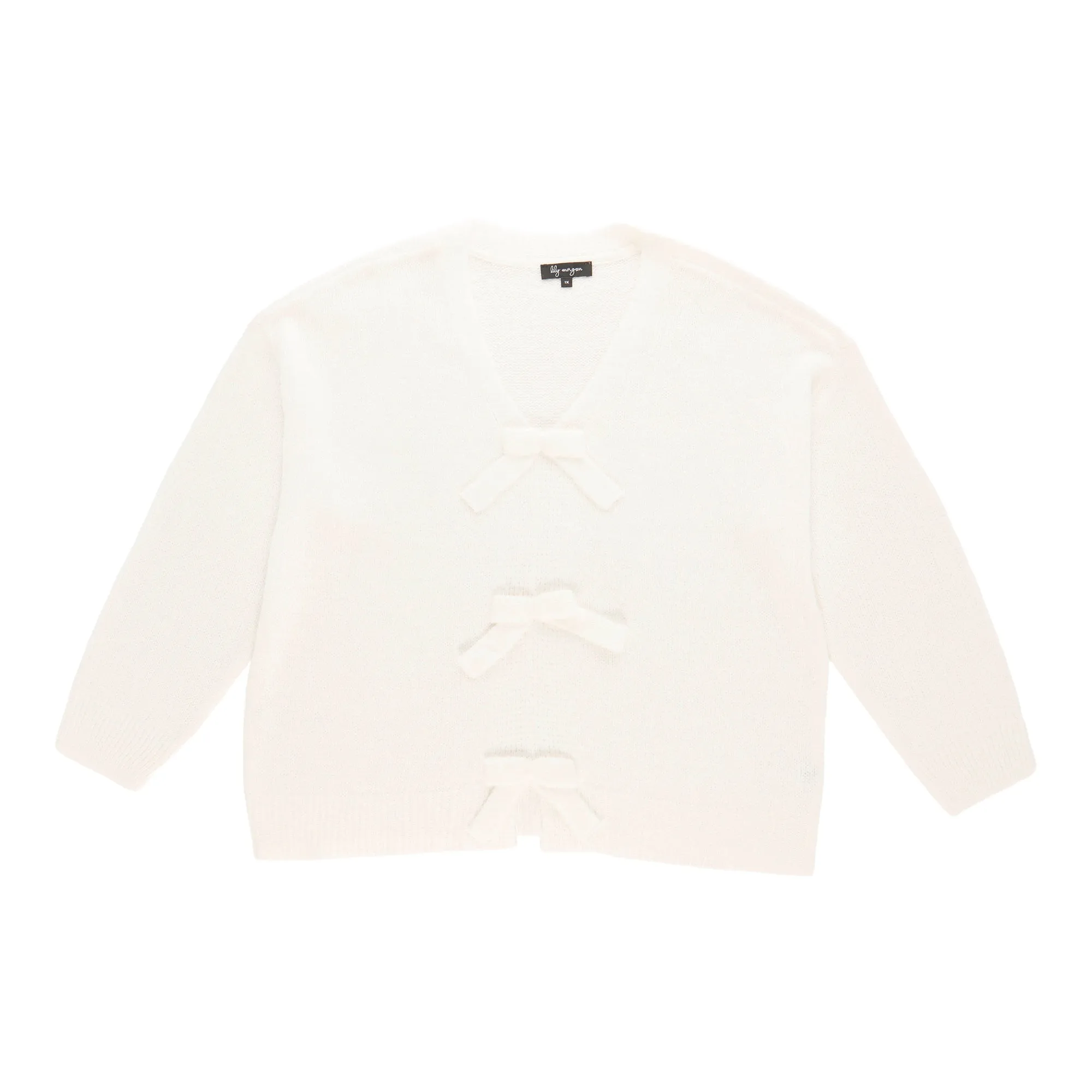 lily morgan Women's Plus Solid Bow Cardigan sold by Giant Tiger product image thumbnail 2