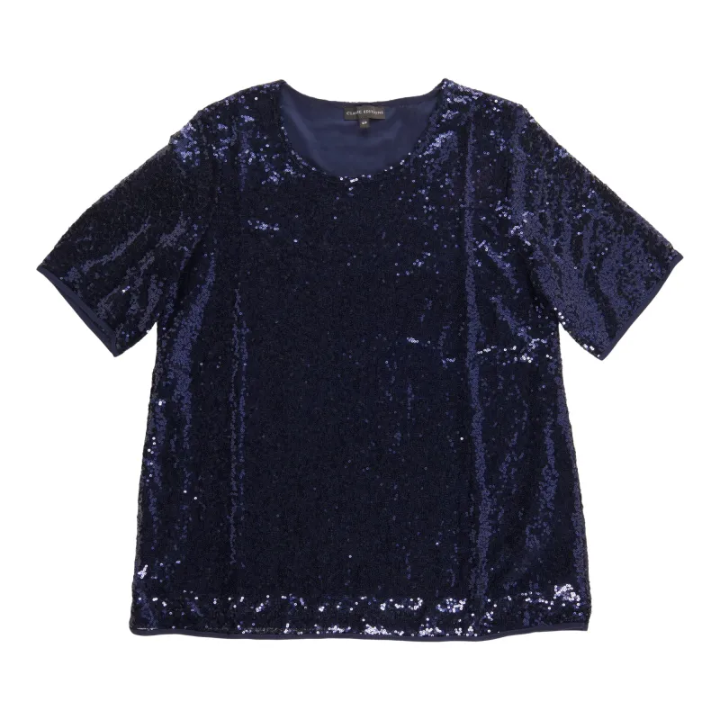 Classic Editions Women's Sequin Short Sleeve Top sold by Giant Tiger
