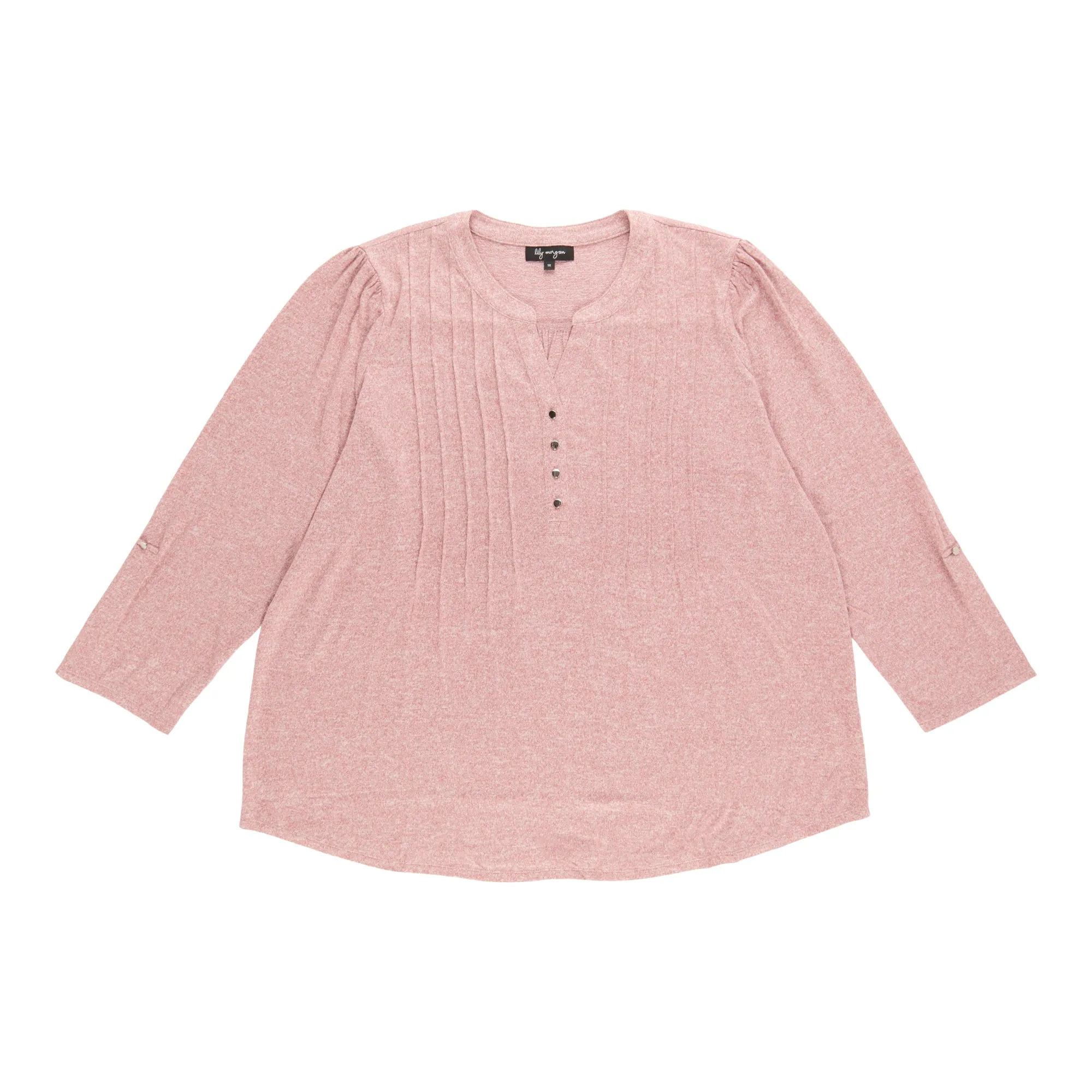 lily morgan Women's Plus Long Sleeve Pintuck Top sold by Giant Tiger product image thumbnail 4