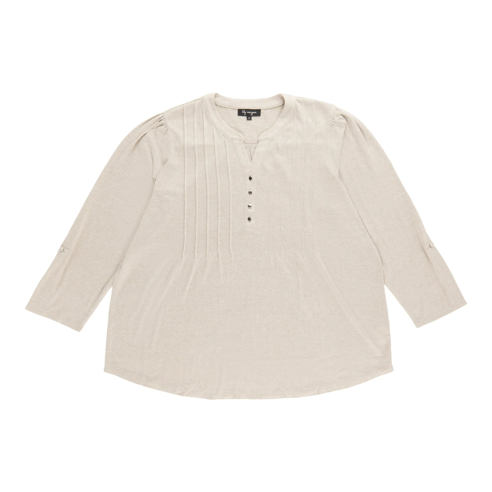 lily morgan Women's Plus Long Sleeve Pintuck Top sold by Giant Tiger product image thumbnail 2