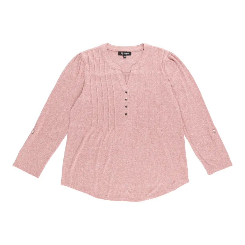 lily morgan Women's Long Sleeve Pintuck Top sold by Giant Tiger