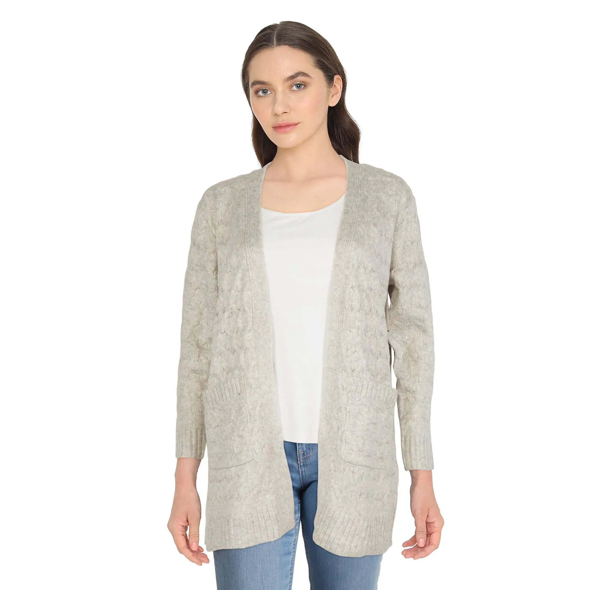 Women's Cable Knit Open Front Cardigan sold by Giant Tiger