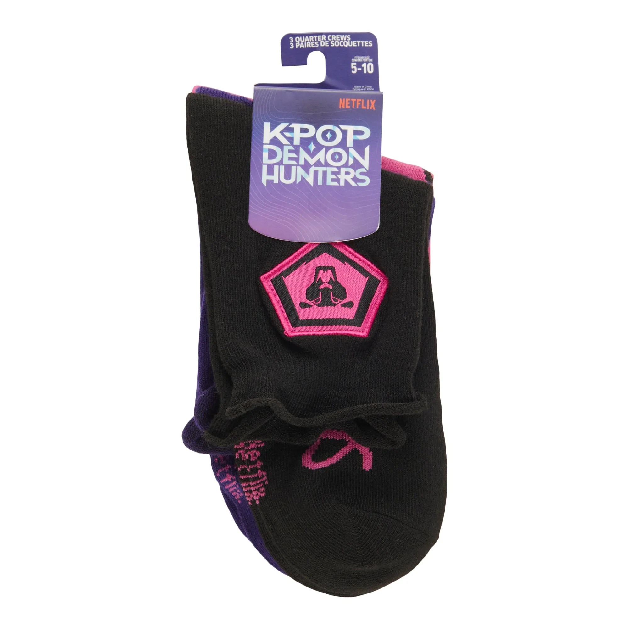 KPop Demon Hunters Women's Licensed Quarter Crew Socks, 3-Pack sold by Giant Tiger product image thumbnail 2
