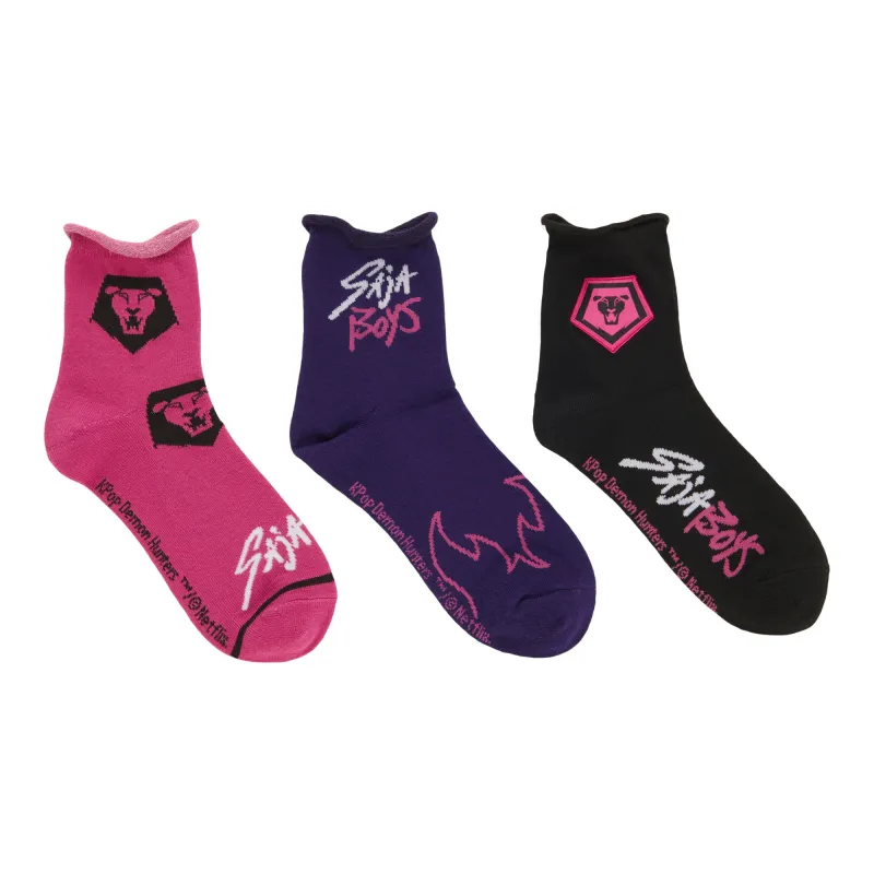 KPop Demon Hunters Women's Licensed Quarter Crew Socks, 3-Pack sold by Giant Tiger