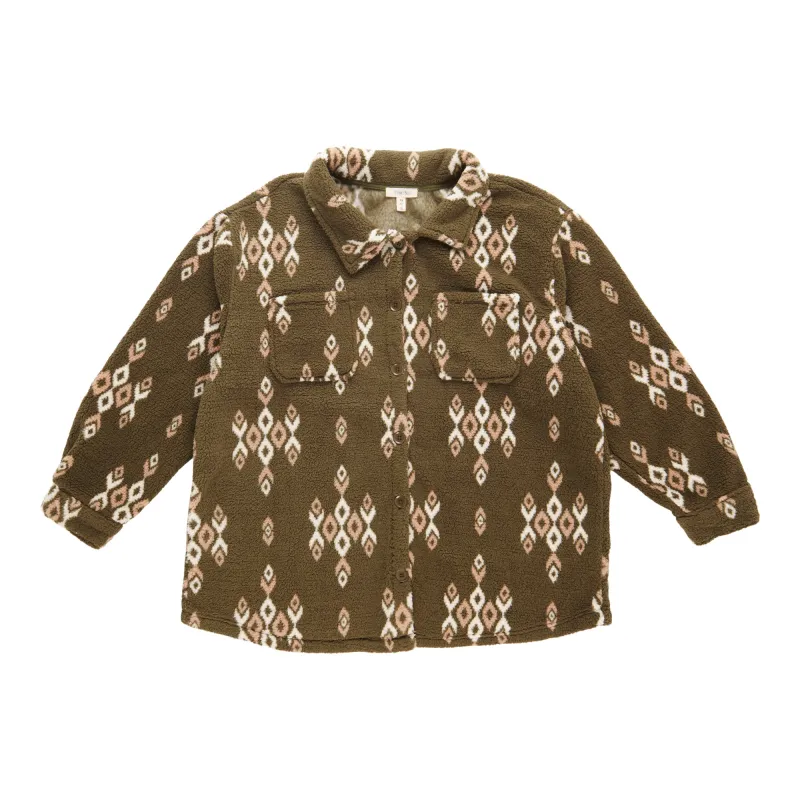 Women's Plus Printed Sherpa Shacket sold by Giant Tiger