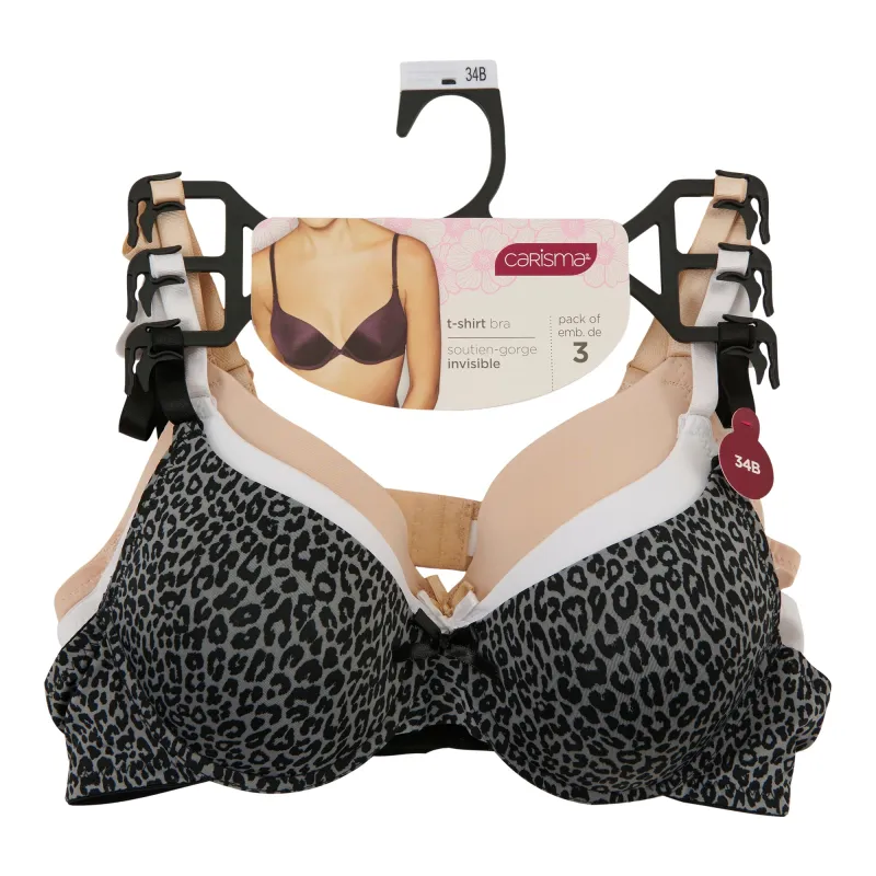 Carisma Women's T-Shirt Bras, 3-Pack sold by Giant Tiger