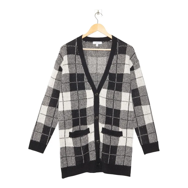 mySTYLE Women's Plaid Grandfather Cardigan sold by Giant Tiger