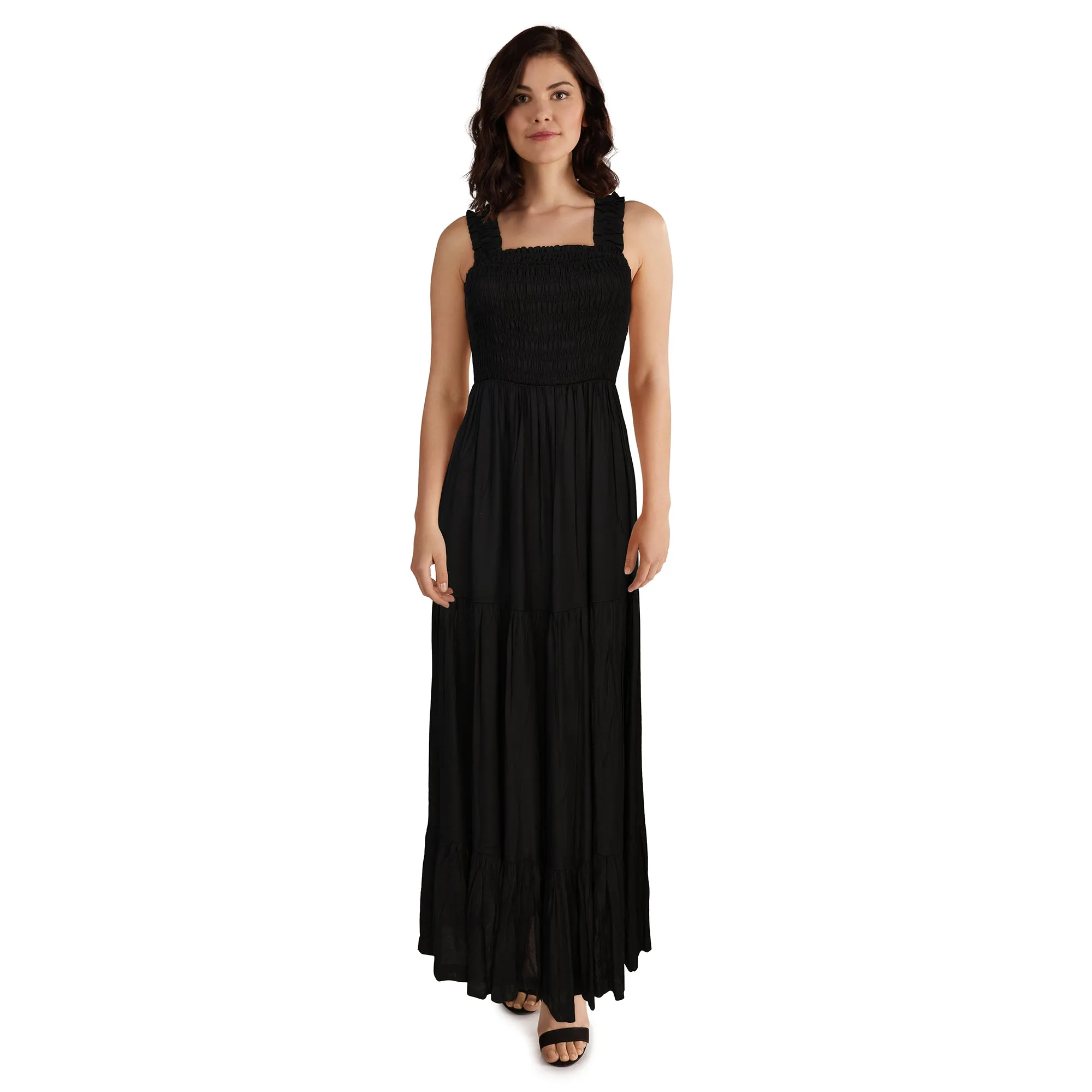 【freckle】 silk strap tiered maxi dress★追跡付 ★大人気 Crushed Silk Tiered Dress | EILEEN FISHER