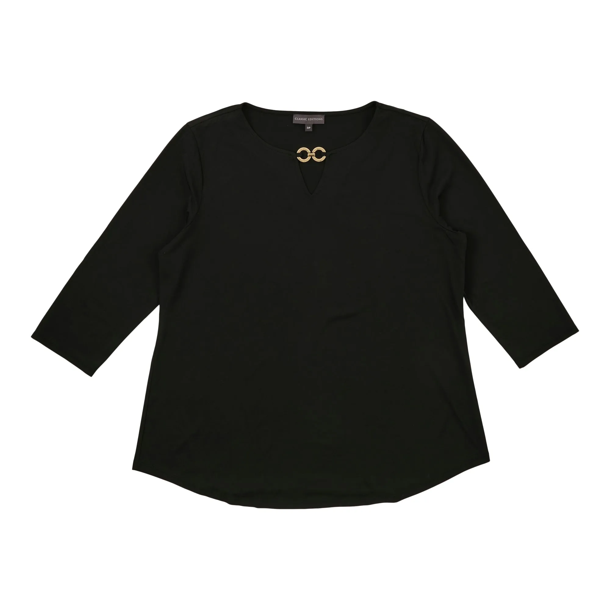Classic Editions Women's 3/4 Sleeve Keyhole Top sold by Giant Tiger