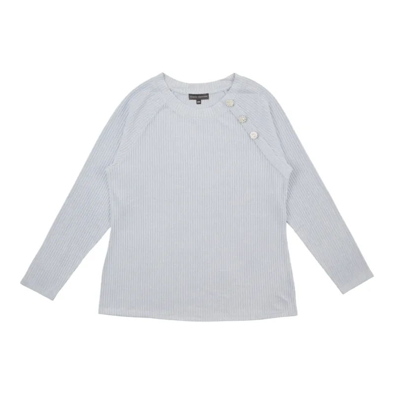 Classic Editions Women's Long Sleeve with Button Detail Top sold by Giant Tiger