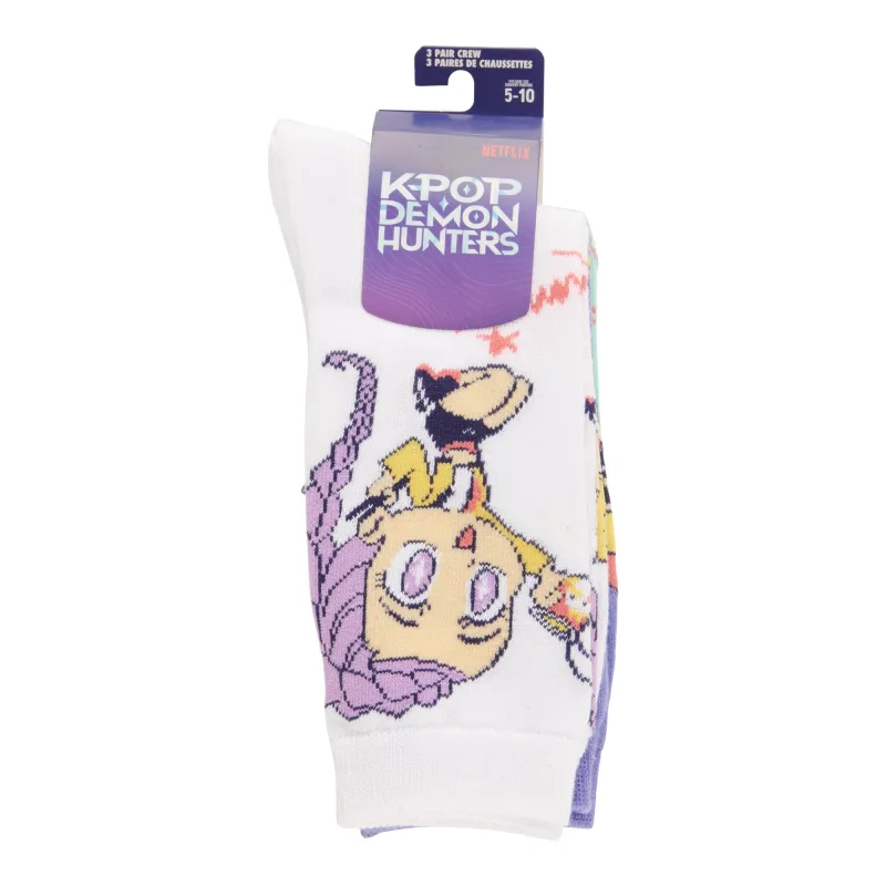 KPop Demon Hunters Women's Licensed Quarter Crew Socks, 3-Pack sold by Giant Tiger