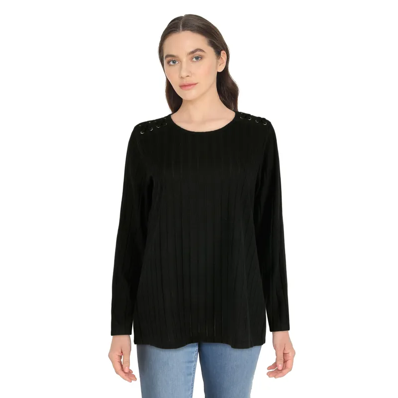 lily morgan Women's Lace Shoulder Top sold by Giant Tiger