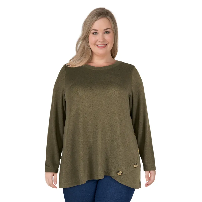 lily morgan Women's Plus Tulip Hem Top sold by Giant Tiger