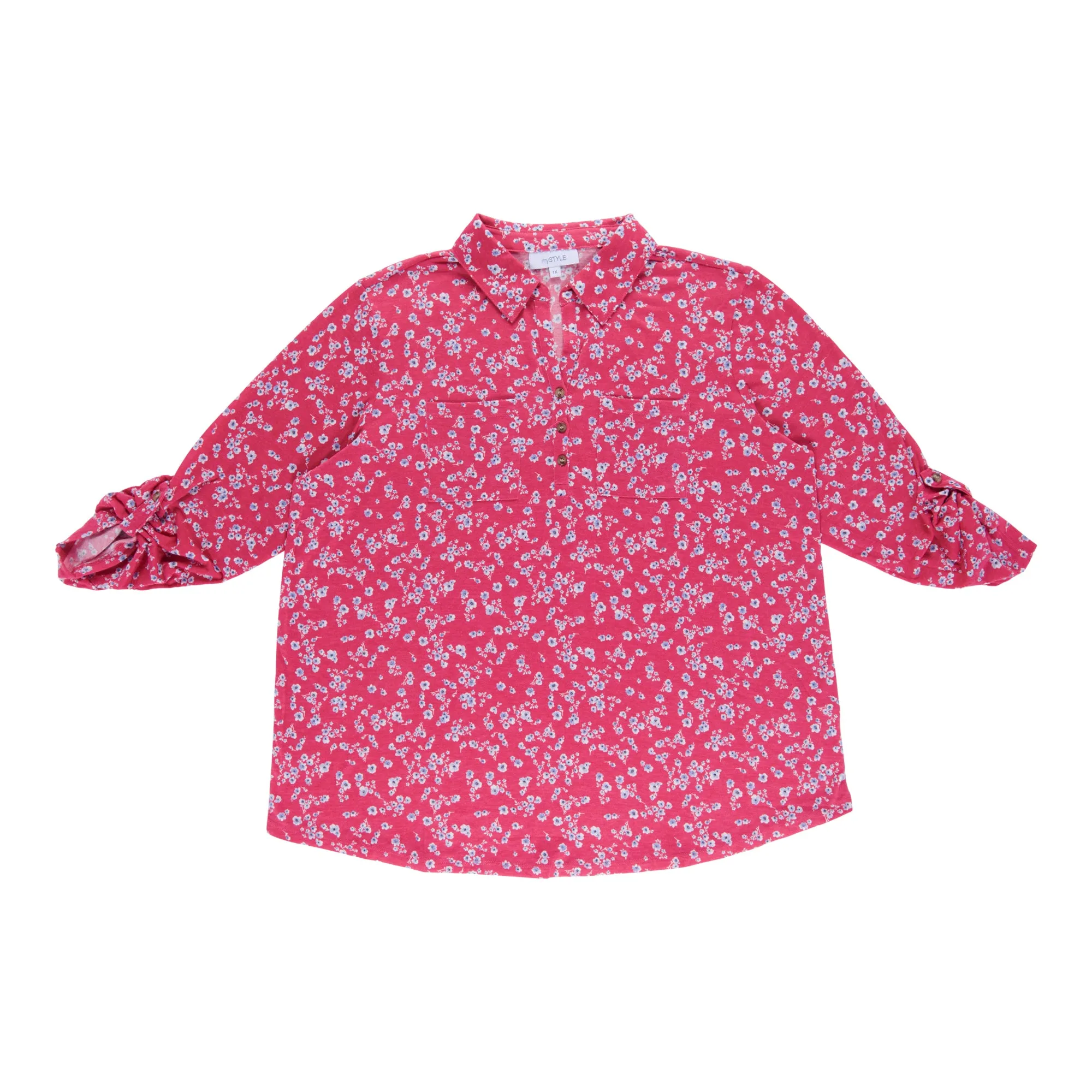 mySTYLE Women's Plus Long Sleeve Collared Button-Up Blouse sold by Giant Tiger product image thumbnail 3