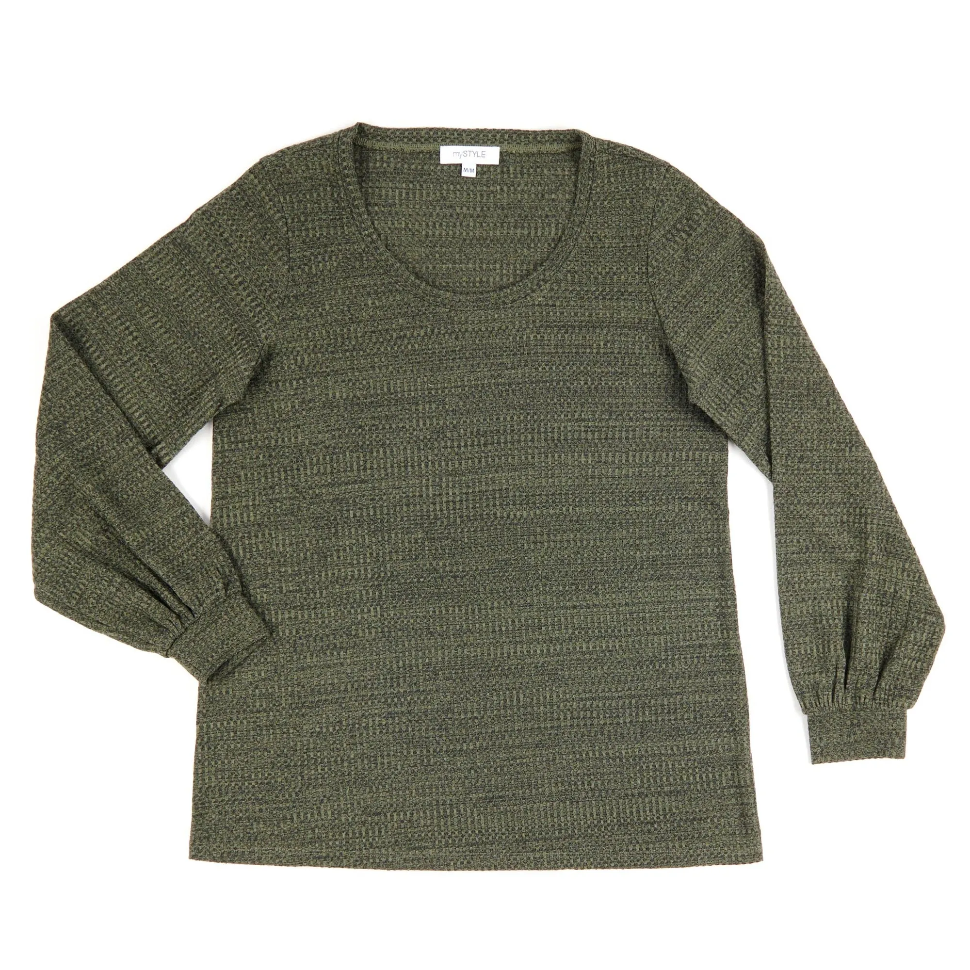 mySTYLE Women's Long Puff Sleeve Waffle Top sold by Giant Tiger product image thumbnail 3