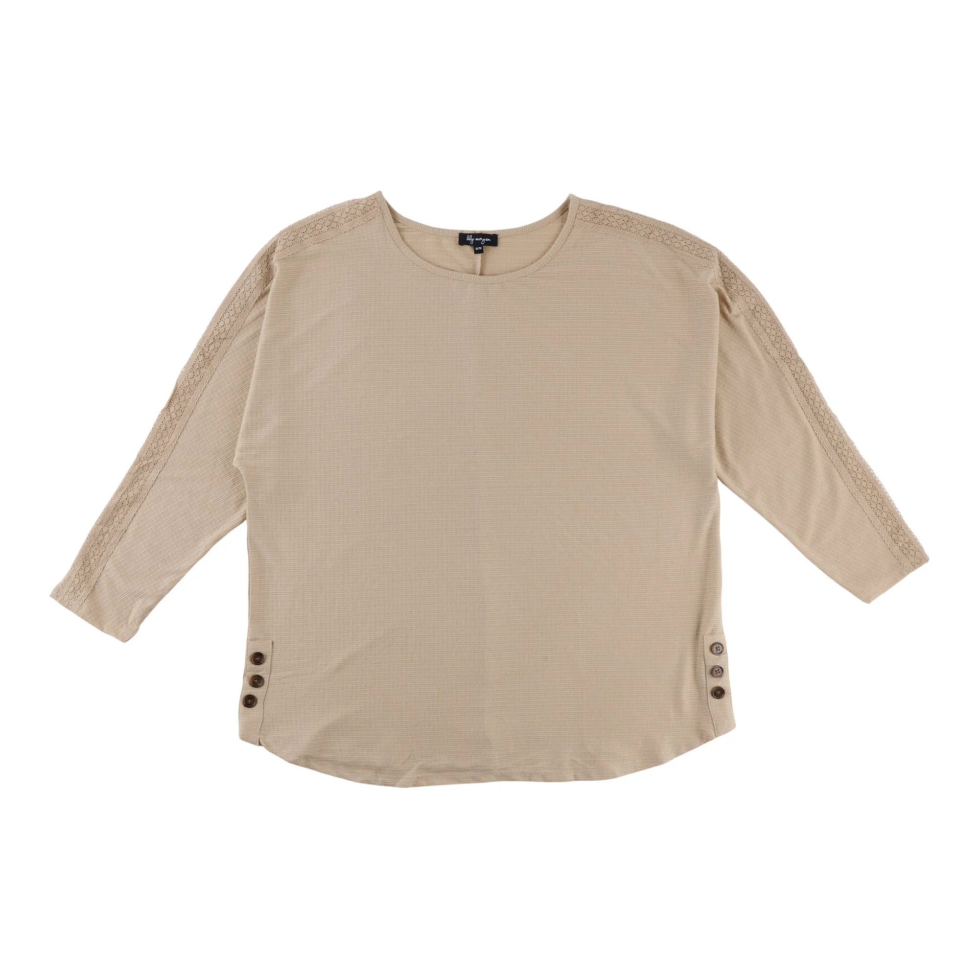 lily morgan Women's Plus Round-Neck Ribbed Blouse sold by Giant Tiger product image thumbnail 2