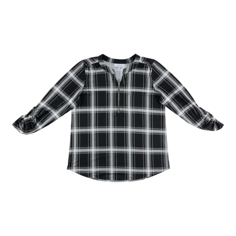 mySTYLE Women's Plaid Shirt with Zip Detail sold by Giant Tiger