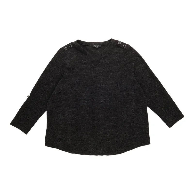 lily morgan Women's Plus Top with Shoulder Button Detail sold by Giant Tiger