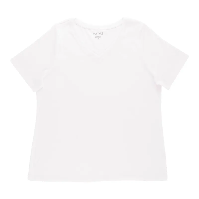 mySTYLE Women's Plus Fitted V-Neck Tee sold by Giant Tiger