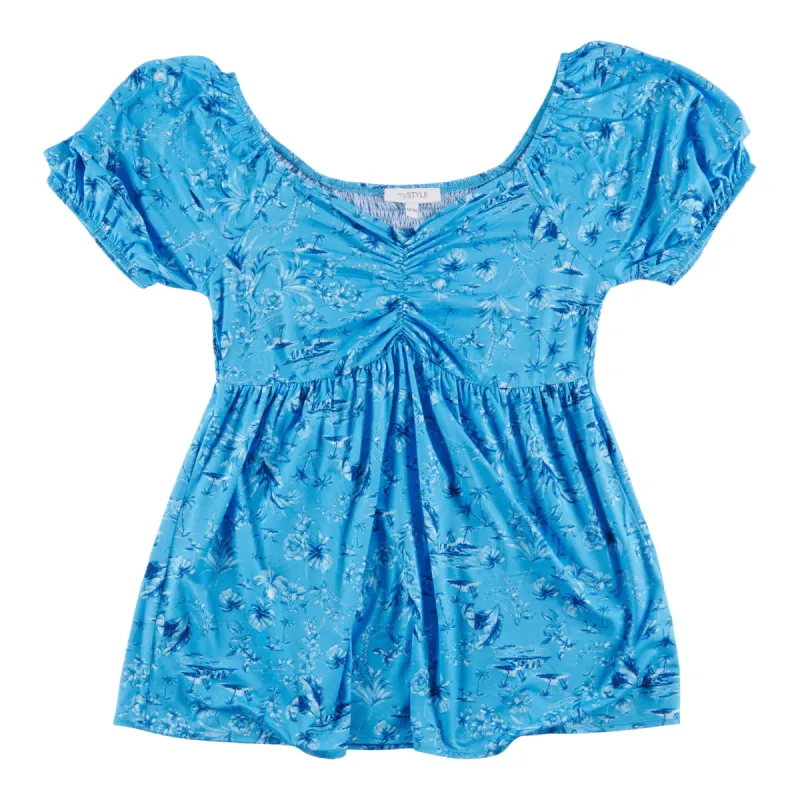 mySTYLE Women's Summer Sizzle Printed Smocked Top sold by Giant Tiger