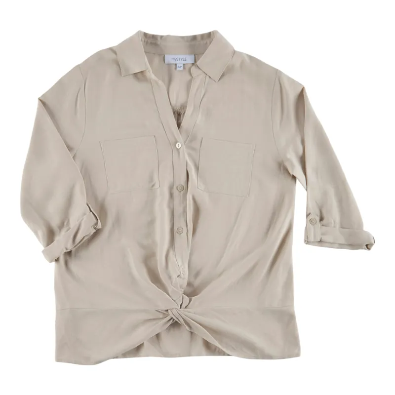 mySTYLE Women's Festival Linen Shirt sold by Giant Tiger