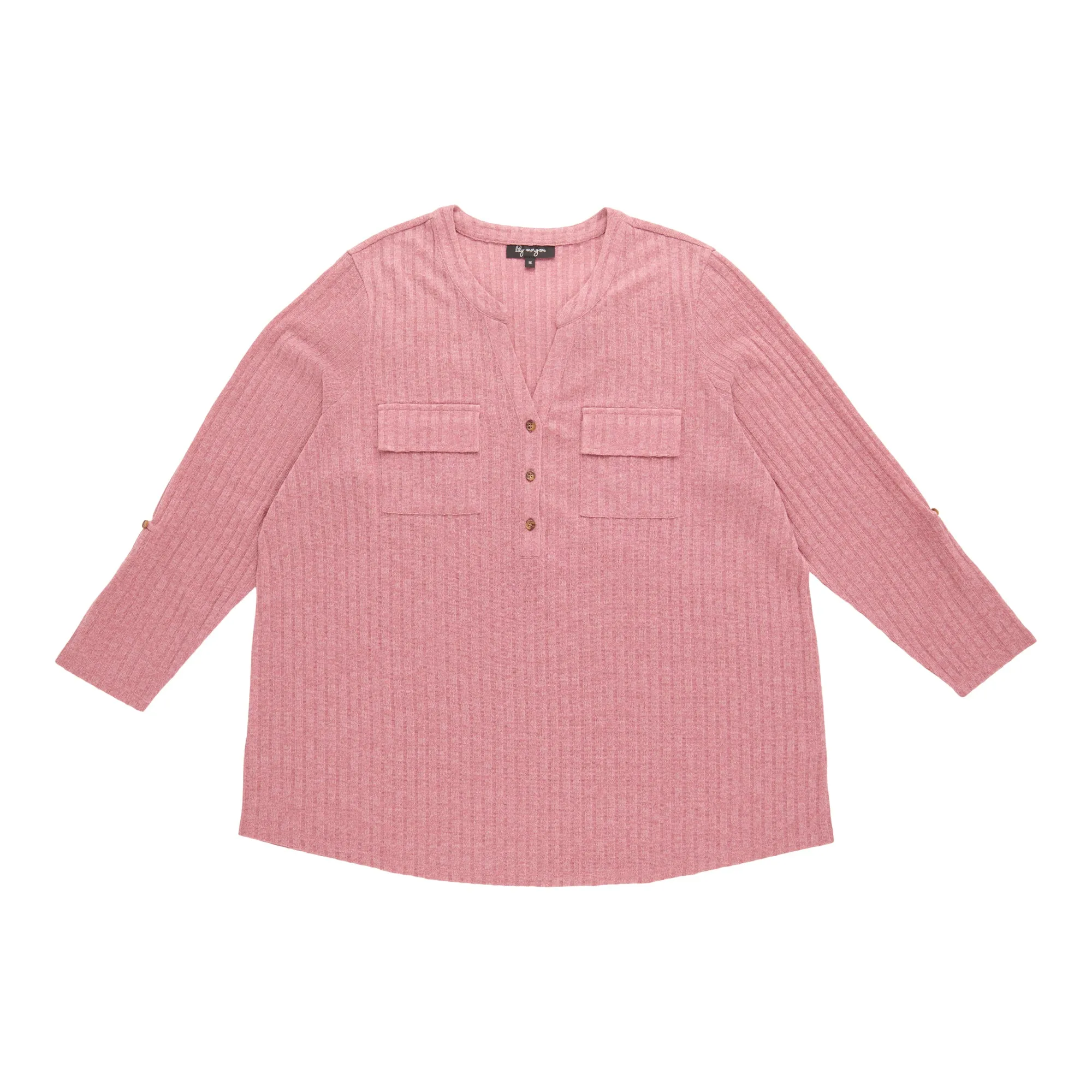 lily morgan Women's Plus Long Sleeve V-Neck Top sold by Giant Tiger product image thumbnail 3