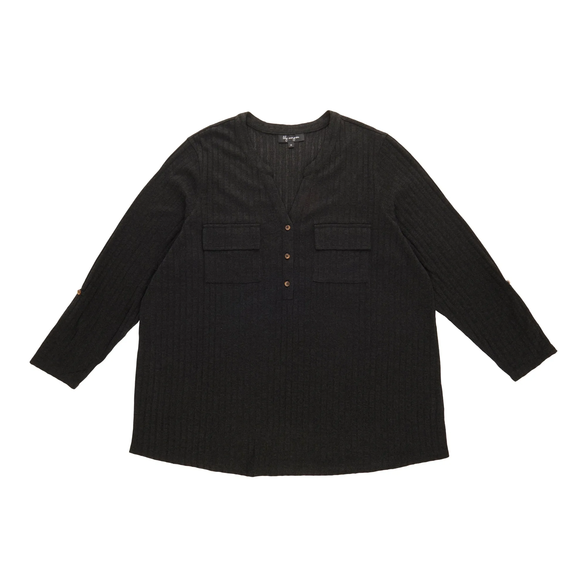 lily morgan Women's Plus Long Sleeve V-Neck Top sold by Giant Tiger product image thumbnail 4