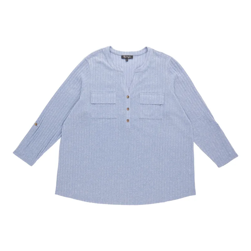 lily morgan Women's Plus Long Sleeve V-Neck Top sold by Giant Tiger