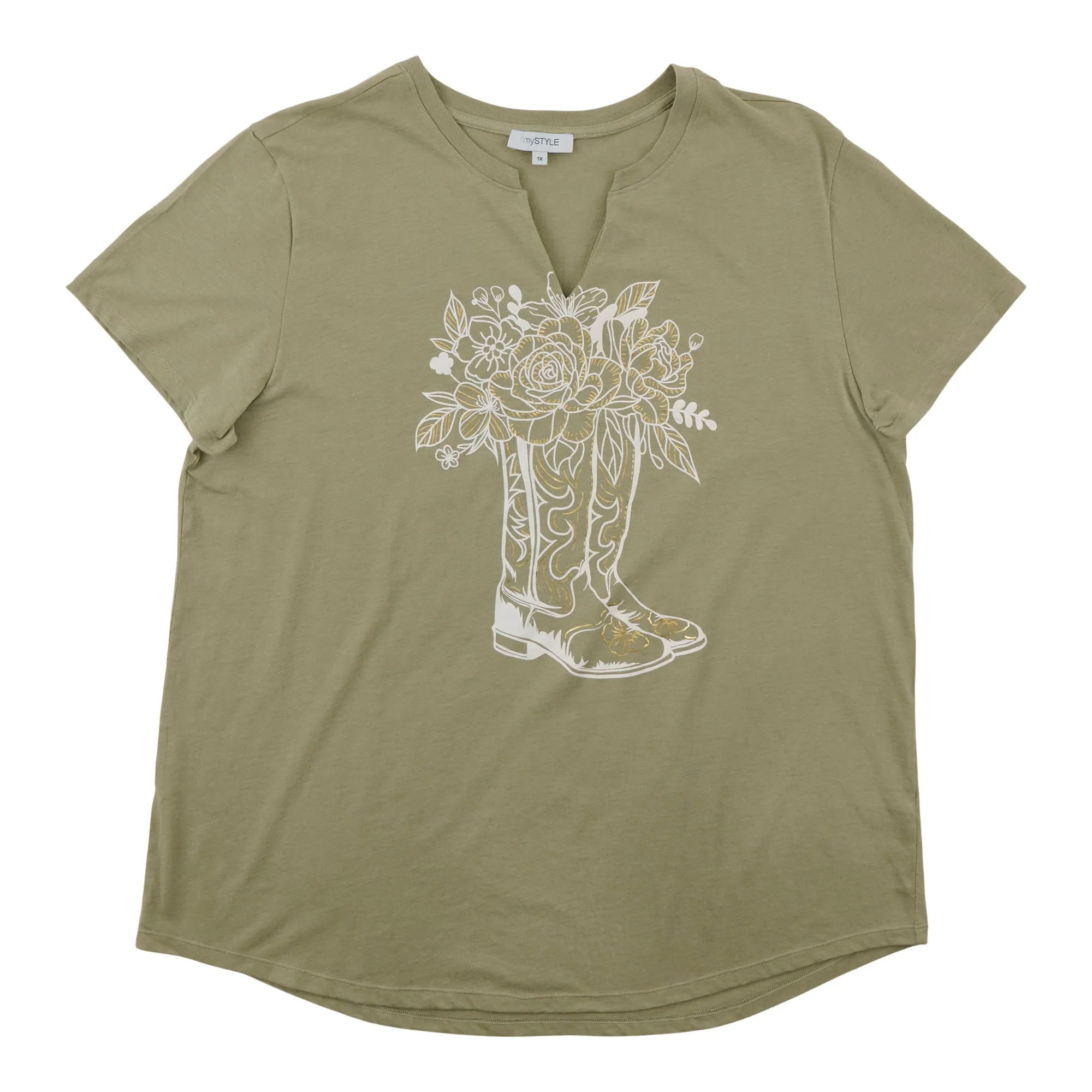 mySTYLE Women's Plus V-Neck Tee sold by Giant Tiger