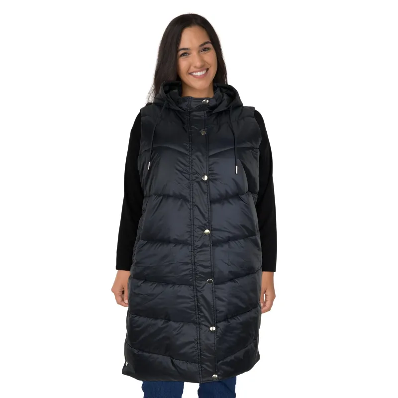 mySTYLE Women's Plus Long Puffer Vest sold by Giant Tiger