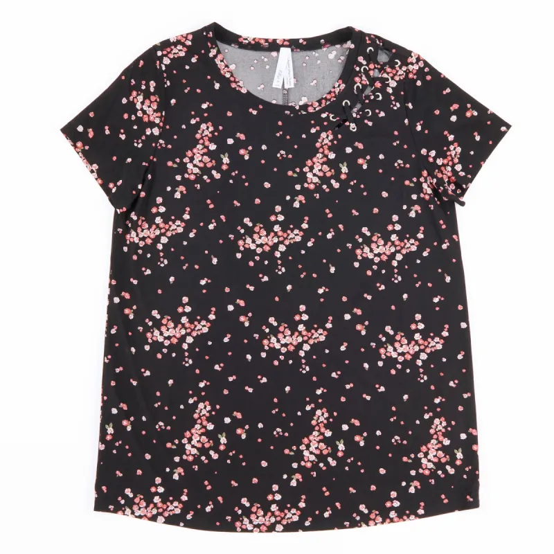 Women's Printed Eyelet Trim Short Sleeve Top sold by Giant Tiger