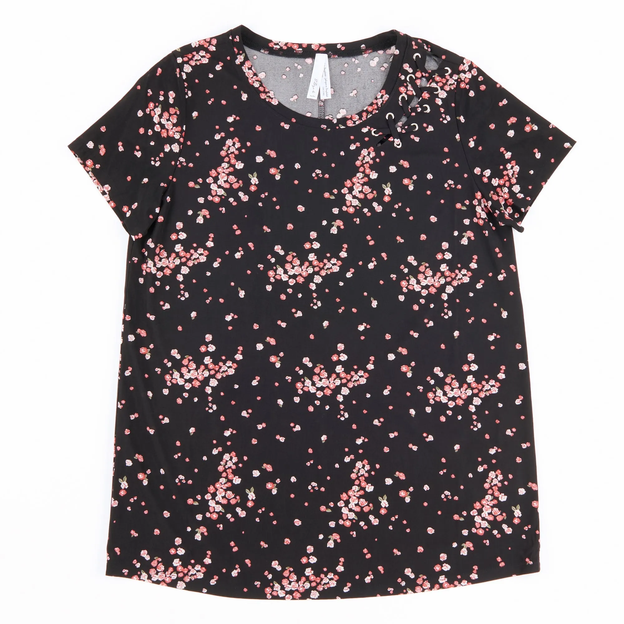 Women's Printed Eyelet Trim Short Sleeve Top sold by Giant Tiger