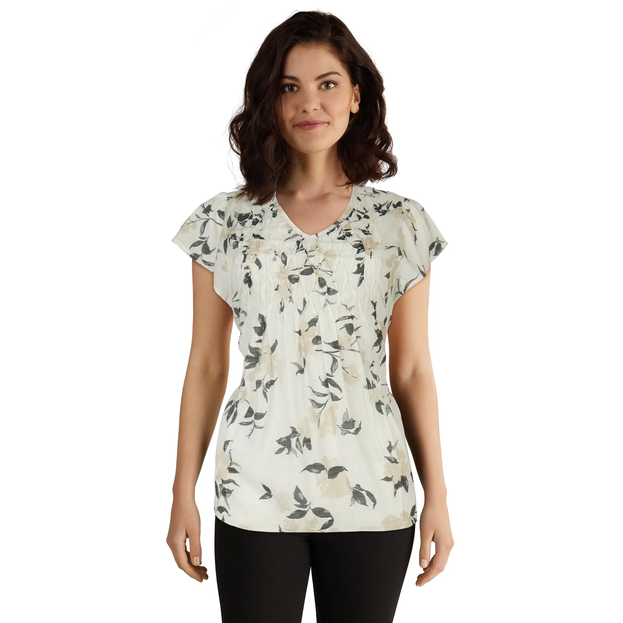 lily morgan Women's Pintuck V-Neck Blouse sold by Giant Tiger product image thumbnail 2