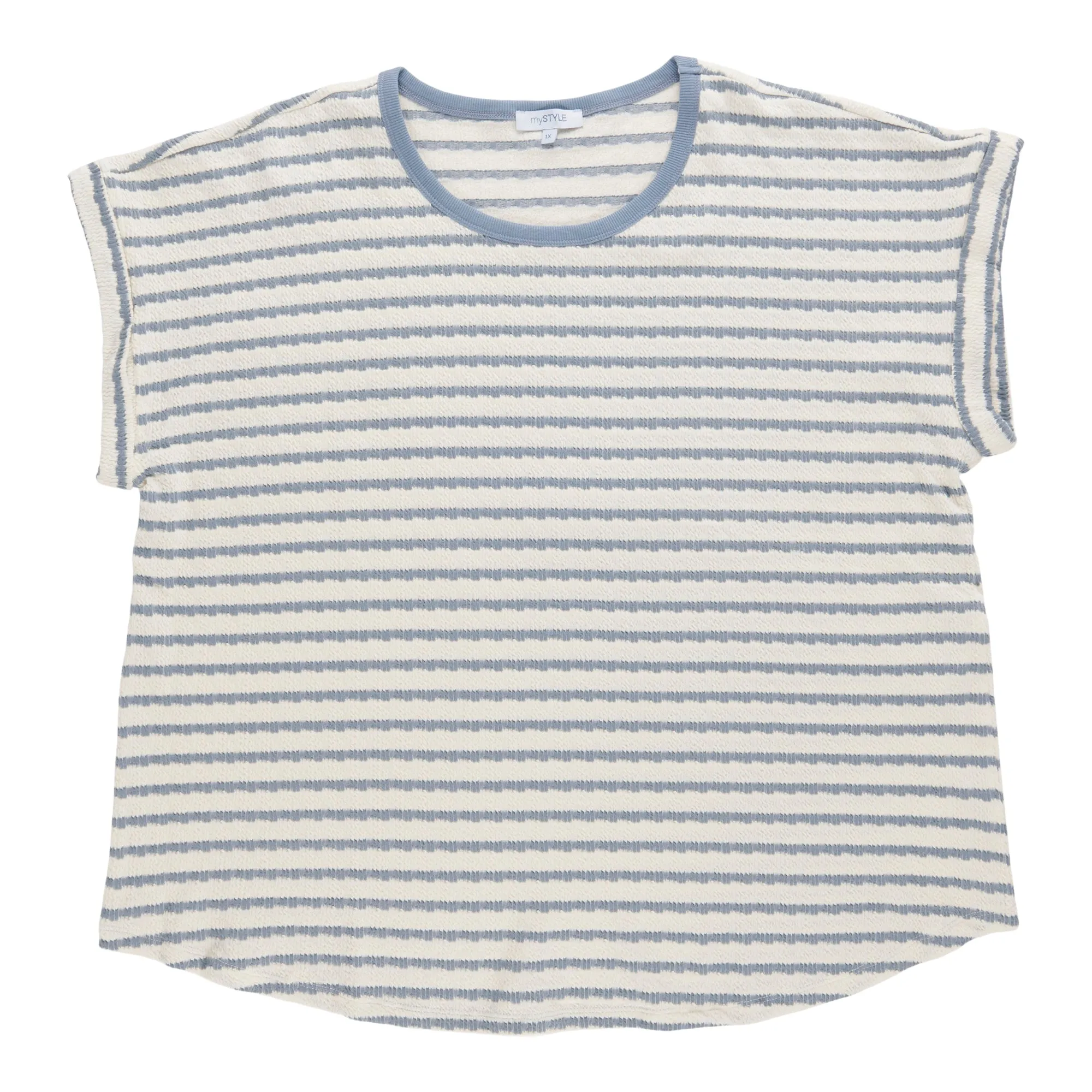 mySTYLE Women's Plus Striped Textured Top sold by Giant Tiger