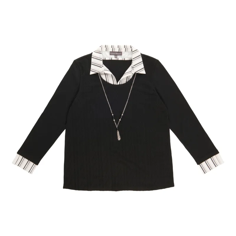 Classic Editions Women's Double-Layer Collared Sweater sold by Giant Tiger