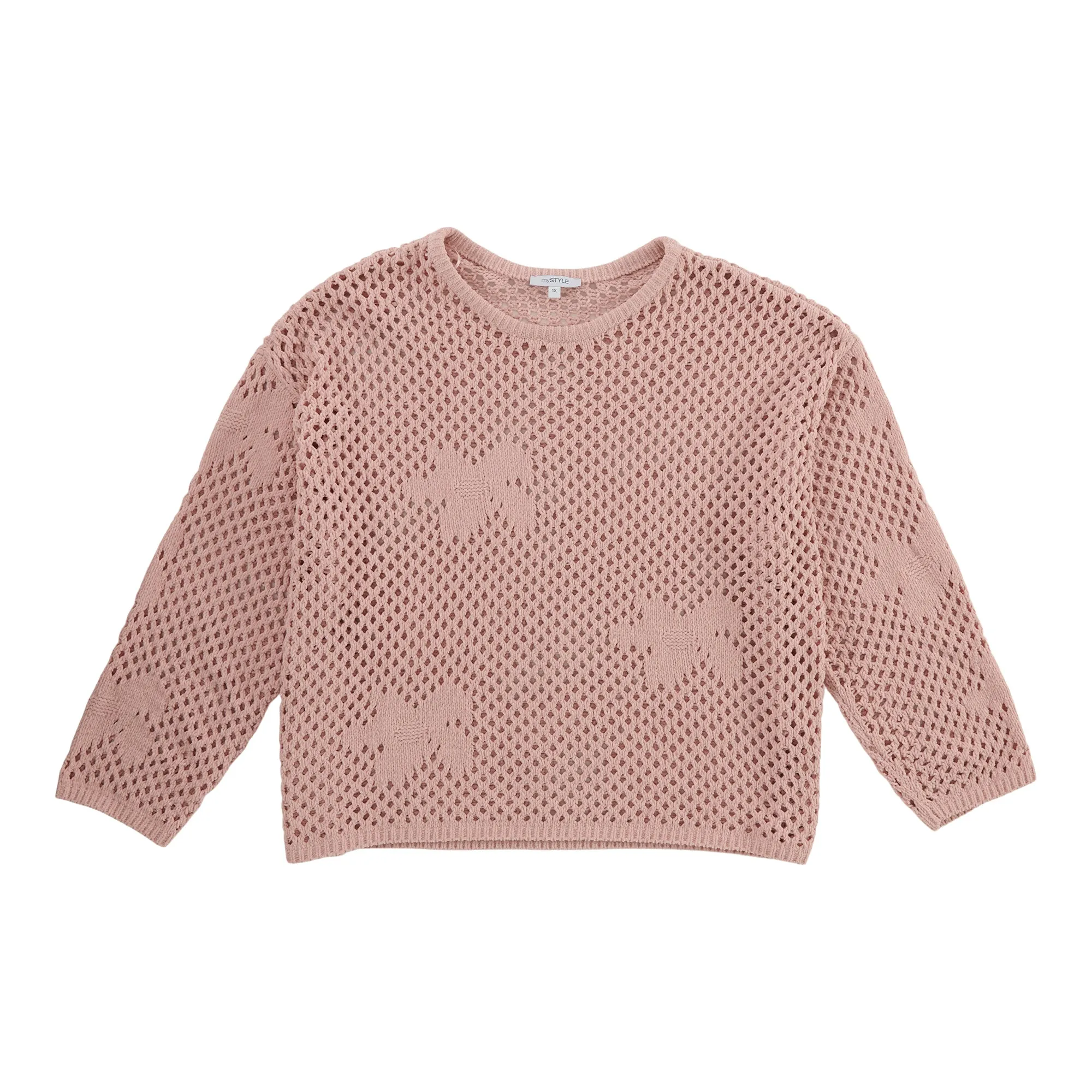 mySTYLE Women's Plus Flower Knit Sweater sold by Giant Tiger