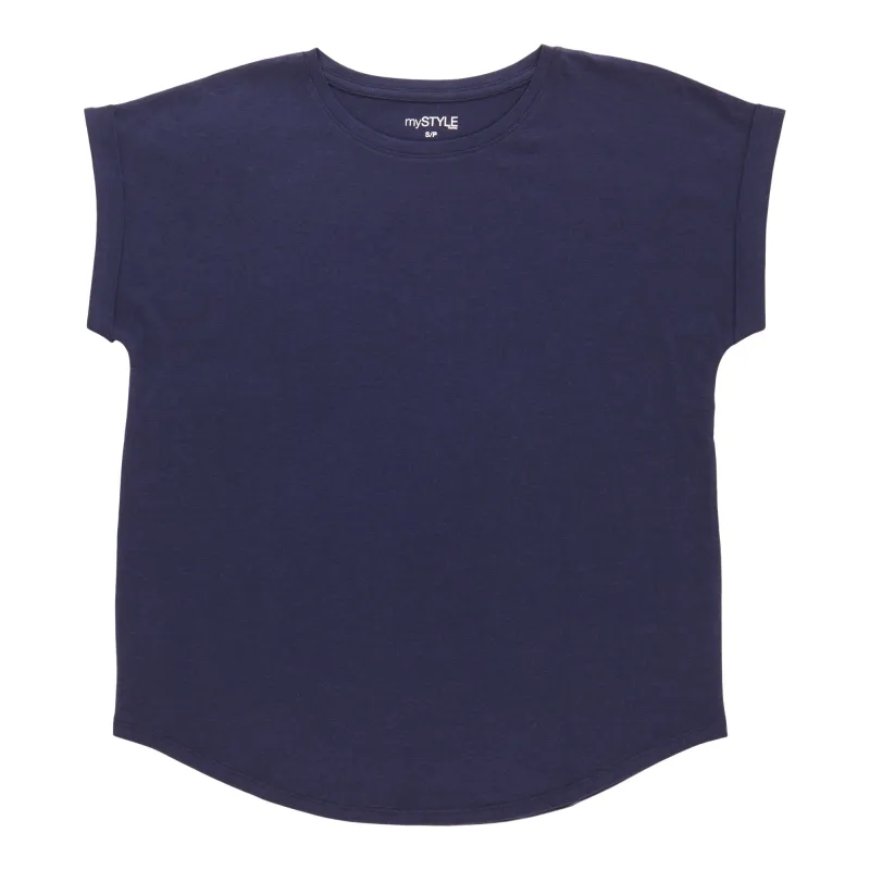 mySTYLE Women's Rolled Sleeve Crew Neck Tee sold by Giant Tiger